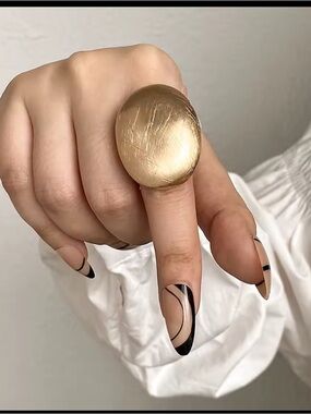 Anthropologie Brushed Gold Dome Ring